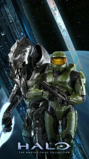 Wallpaper Feature A Halo Ring Along With The Arbiter And Master