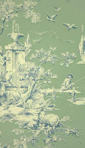 La Fontaine Toile Wallpaper A Depicting Traditional