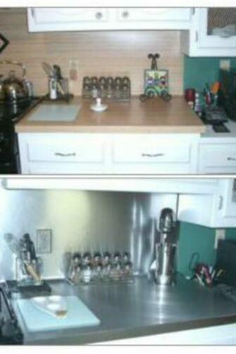 Polished Satin Faux Fake Stainless Steel Wallpaper Film Panel