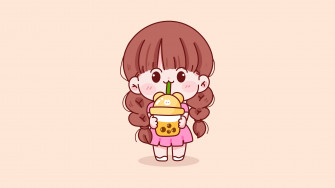 Cute Cartoon Girl Wallpaper HD