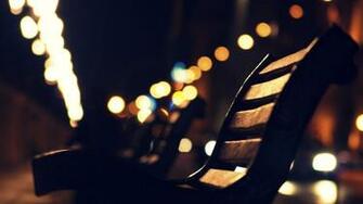 Night Lights Wallpaper Bench