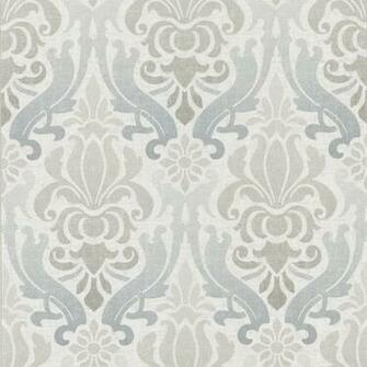 Blue Nouveau Damask Aquitaine Kenneth James Wallpaper