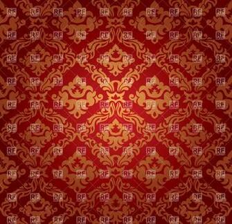 Red Seamless Damask Wallpaper Royalty Vector Clipart