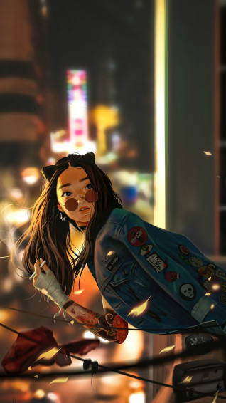 Anime Girl Smoking Digital Art 4k Wallpaper iPhone HD Phone 9460f