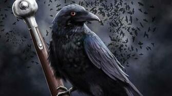 Raven On The Sword Wallpaper