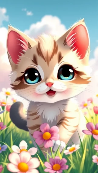 Cute Anime Kitten Wallpaper