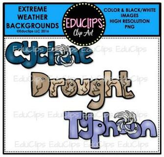 Extreme Weather Background Clip Art Bundle Color And B W Welcome