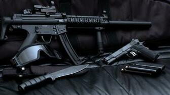 Sniper Gun Pistol Ammo Collection Wallpaper StylishHDwallpaper