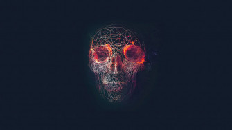 Skull Abstract Digital Art Wallpaper 4k iPhone HD Phone