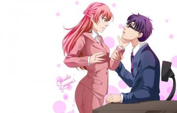 Wallpaper Girl Art Office Guy Gamer And Fujoshi Image For