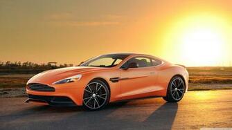 Orange Aston Martin Vanquish Car 4k HD Desktop Wallpaper For