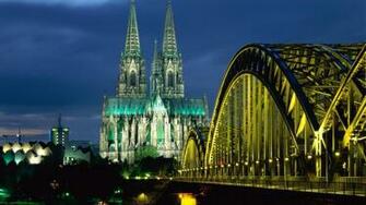 Cologne Germany Bridge Hohenzollern Cathedral Wallpaper