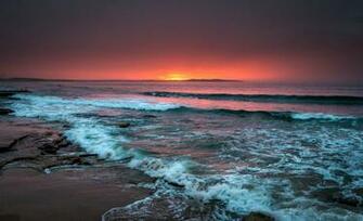 Sea Horizon Sunset Waves Foam Surf Beach Stock Photos