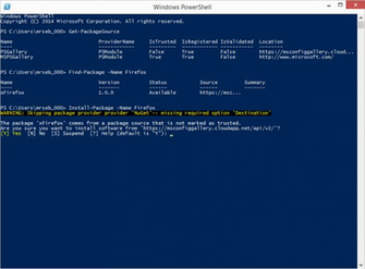 Windows Powershell Using Oneget To Install A Package