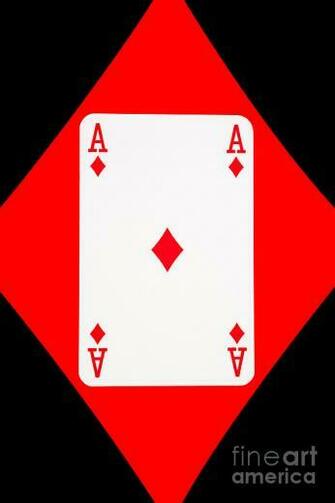 Playing Cards Ace Of Diamonds On Black Background Photograph By
