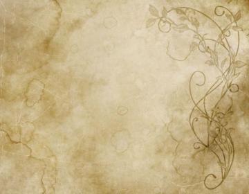 Excellent Faded And Worn Floral Design On Old Paper Or Parchment