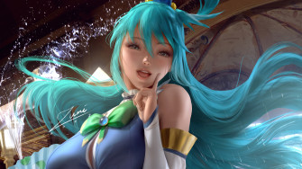 Konosuba Aqua Anime Girl 4k Wallpaper