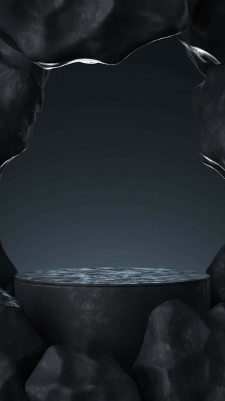 Aesthetic Round Platform Design Black Background Wallpaper