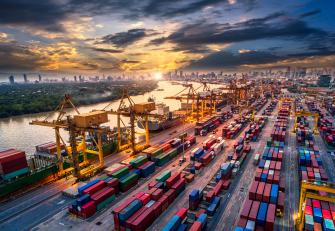 Desktop Wallpaper Container Ship Ships Evening Marinas