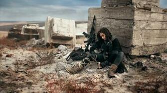 Photography Gun Desert Girls With Guns Brunette