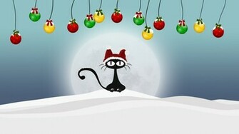 Funny Christmas Cat Wallpaper