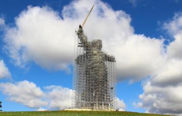 Wallpaper Volgograd Mamaev Kurgan Scaffolding Mamayev