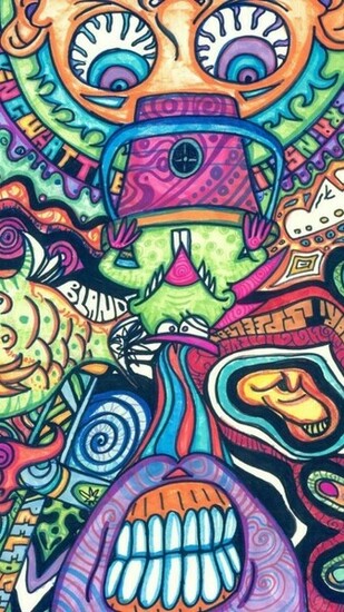 Fish Psychedelic Trippy Artwork Traditional Art Faces Wallpaper