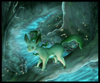 Leafeon Midnight Stroll By Grovyles