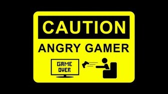 Game Over Angry Caution Black Background Gamer