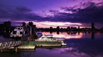 Purple Sunset On The Docks Wallpaper HD Pictures For