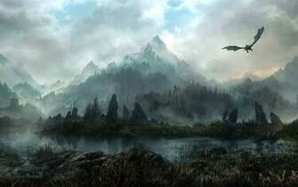 Skyrim Landscape Cool Wallpaper Painting Ideas