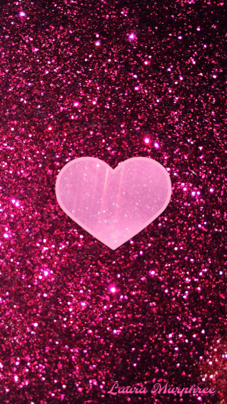 Glitter Pink Heart Wallpaper