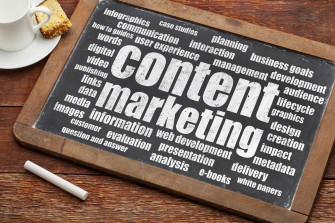 Small Blackboard With Content Marketing Texts 2riin7hglasjcj42 Wallpaper