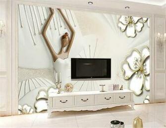 Contemporary Wallpaper Angel Relief 3d Floral Background Wall