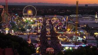Skyline Oktoberfest Germany Munich Beer Festival Ferris