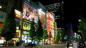 Tokyo Evening City Street Wallpaper Background Full HD 1080p