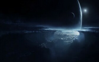 Dark Stars Planets Artwork Cloud Skies Wallpaper Art HD