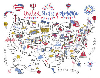 Usa Map Extraordinary Wall Mural Photowall