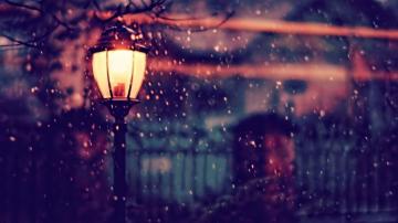 Depth Of Field Snow Street Light Warm Winter 4k Wallpaper