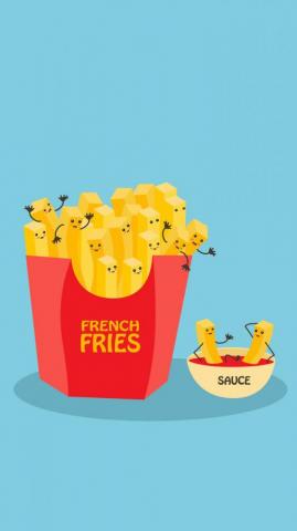Background Fries And Kawaii Image On Favim