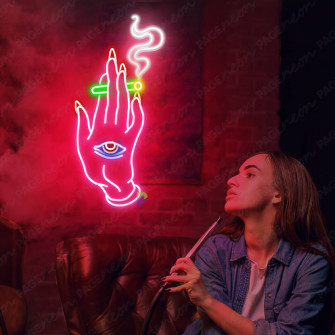 Smoking Neon Sign Weed Light