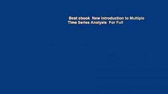 New Introduction To Multiple Time Series Analysis Econometrics
