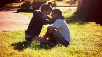 Young Couple In The Grass Desktop Pc And Mac Wallpaper