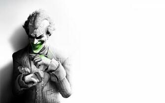 Wallpaper Batman Arkham City Joker Smile Suit Flower Fan