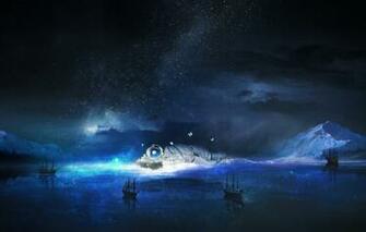 Wallpaper Sea The Sky Water Stars Night Fiction Butterfly