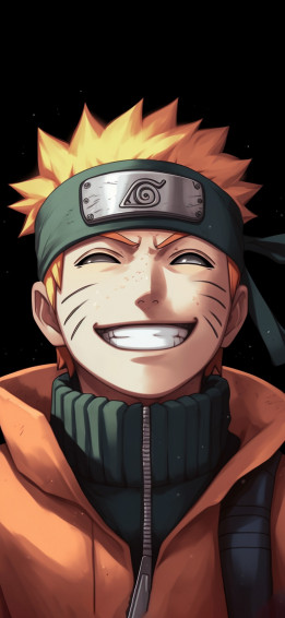 Smiling Naruto Black Wallpaper For iPhone 4k