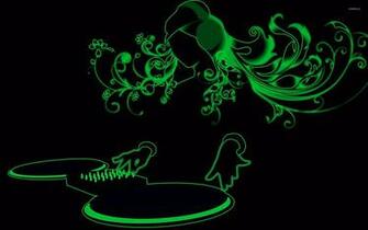 Dj Girl Wallpaper Vector