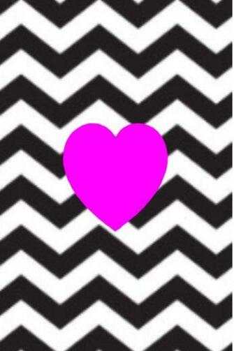 Heart And Black White Chevron Wallpaper Pattern Phone
