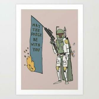 Boba Coloured Background Art Print By Lewisfarrow Society6