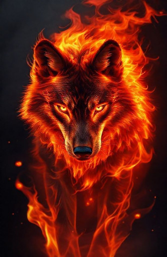 Fire Wolf Wallpaper